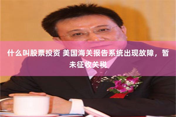 什么叫股票投资 美国海关报告系统出现故障，暂未征收关税