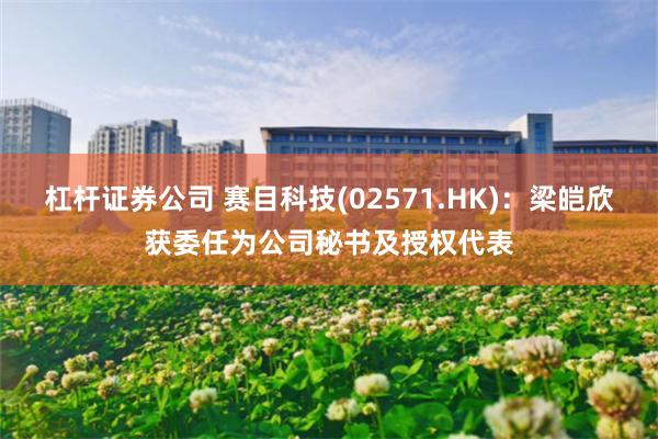 杠杆证券公司 赛目科技(02571.HK)：梁皑欣获委任为公司秘书及授权代表