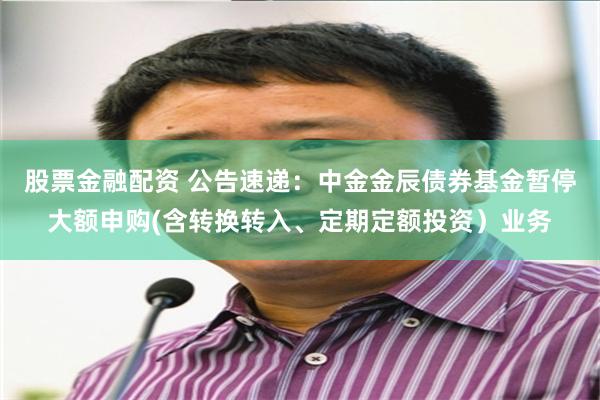 股票金融配资 公告速递：中金金辰债券基金暂停大额申购(含转换转入、定期定额投资）业务